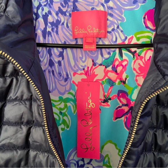 Lilly Pulitzer Navy Puffer Vest - Picture 3 of 4